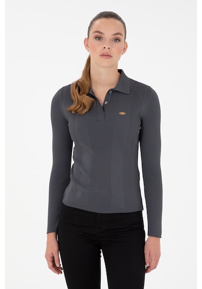 U.S. Polo Assn. Kadın Antrasit Polo Yaka Kazak 50297087-VR006