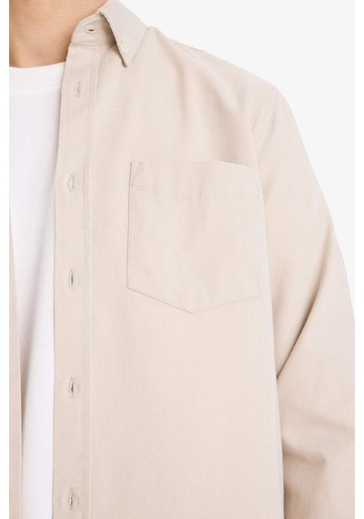 Defacto Regular Fit Gabardin Gömlek F1261ax26spbg766 Bej-bg766