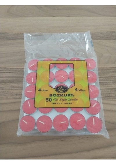 Tealight Mum Kırmızı 50' Li Bozkurt Mum