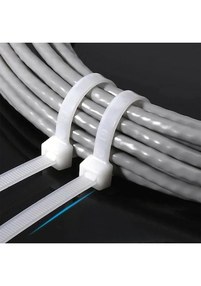 Master 505358 Plastik Kablo Bağı Cırt Kelepçe 4.8x200 Mm Beyaz 100 Adet