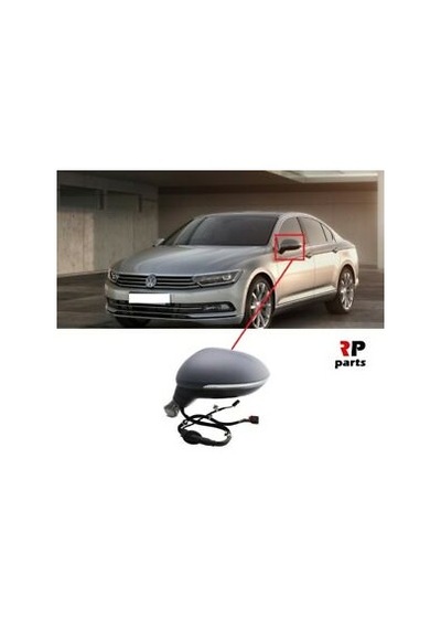 Volkswagen B8 3g0857521 Passat Ayna Camı Elektirikli Sol Şoför Tarafı