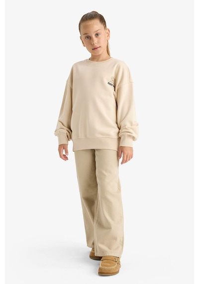 Defacto Kız Çocuk Oversize Geniş Kalıp Bisiklet Yaka Baskılı Sweatshirt E6755a825auer230 Ekru Defacto Kız Çocuk Oversize Geniş Kalıp Bisiklet Yaka Baskılı Sweatshirt E6755a825auer230 Ekru