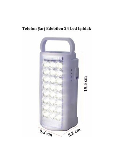 Usb Şarj Çıkışlı 24 Ledli 80 Saat Yanan Led Telefon Şarj Eden Işıldak Beyaz