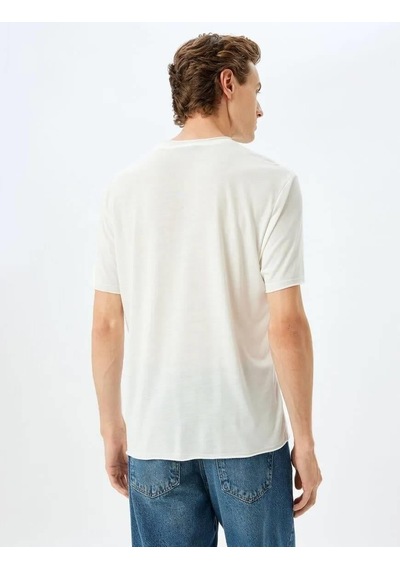 Koton Erkek T-shirt 5sam10032hk-30613 BEYAZ