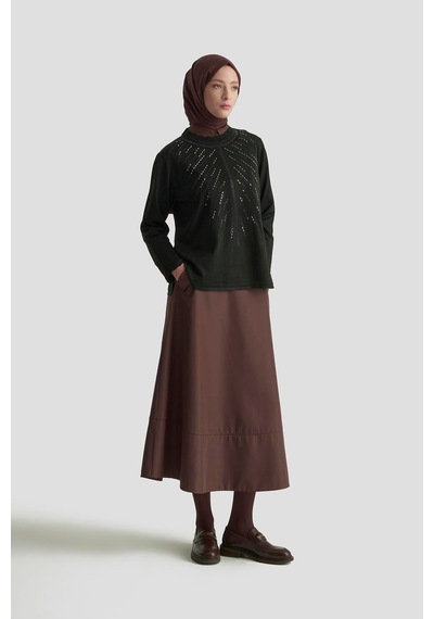 Armine Trend Taş Baskılı Triko Tunik Siyah 25ytd4126 Siyah