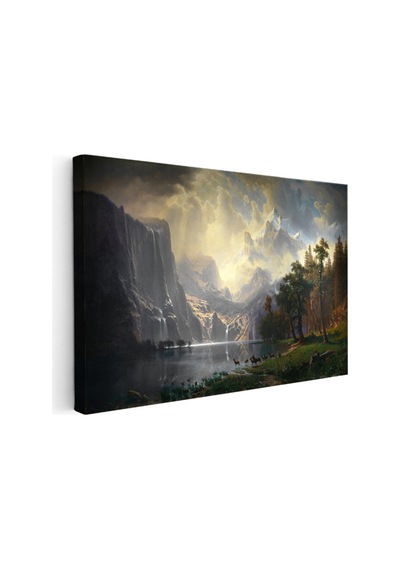 Kanvas Tablo Albert Bierstadt Yosemite Vadisi Şelale Ve Göl Işık Ressam Tablosu Ev Ofis Dekoru 1