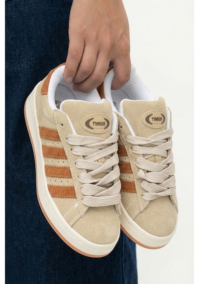 Twigs Tw Tonny White Cmps Unisex Bağcıklı Ortopedik Spor Sneaker Ayakkabı Bej-kahverengi Çizgi Twigs Tw Tonny White Cmps Unisex Bağcıklı Ortopedik Spor Sneaker Ayakkabı Bej-kahverengi Çizgi