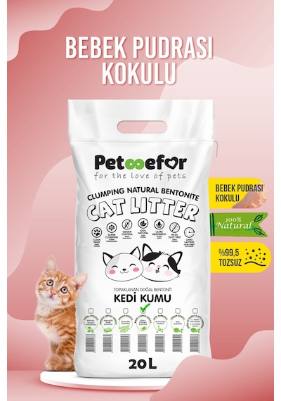 Petefor Bebek Pudralı Kedi Kumu 20 L Petefor Bebek Pudralı Kedi Kumu 20 L