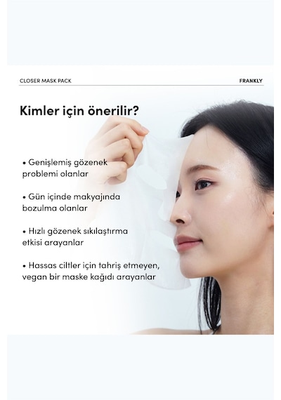 Frankly Pirinç Özü Peptit Ve Kolajen İçeren Gözenek Sıkılaştırıcı Kağıt Maske 22 ML