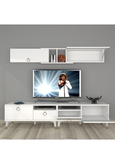 Decoraktiv Eko 5220 Mdf Gold Tv Ünitesi Tv Sehpası Beyaz