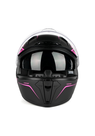 Caspiano Homer Full-face Led Işıklı Matt Black / Pink Motosiklet Kaskı Ece-r 22.06 Sertifikalı Pembe