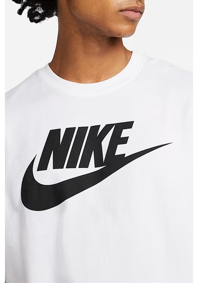Nike Sportswear Futura Swoosh Logo Tee T Shirt Unisex Baskılı Tişört Beyaz Beyaz
