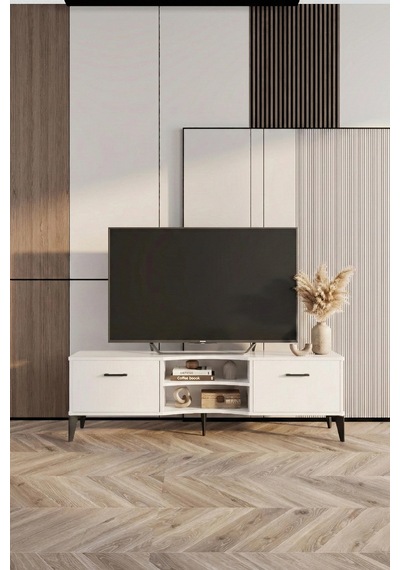 Vera Tv Sehpası Suntalam Beyaz 160x35 Cm Çok Renkli