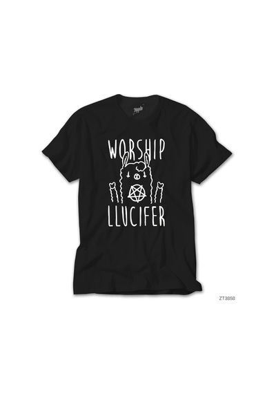 Worship Lucifr Siyah Tişört Siyah