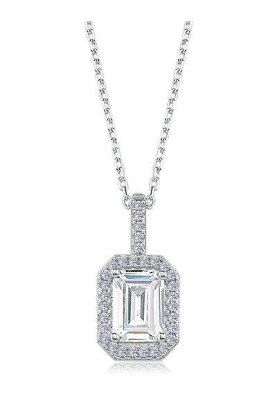 Pırlanta Montur Emerald Tektaş Gümüş Kolye