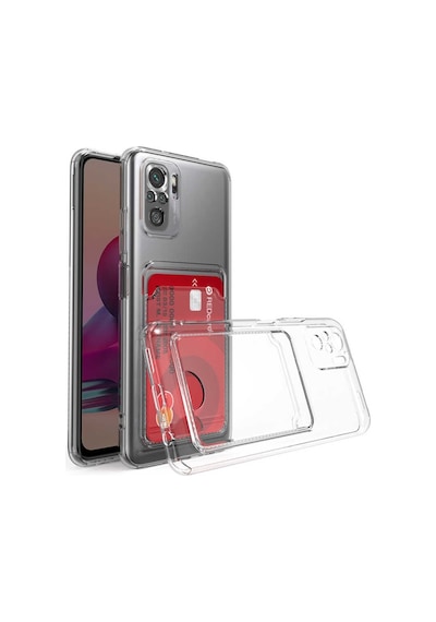 Xiaomi Poco M5S Kılıf Setra Kartlıklı Şeffaf Silikon Kılıf Renksiz