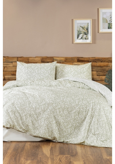 Elart Siena Nevresim Takımı Çift Kişilik %100 Pamuk Ranforce Lastikli Çarşaf 200x220 Cm Yeşil Yeşil