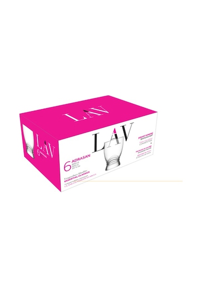 Lav Adrasan Cam Viski Bardağı 6'lı 305 ml (Meşrubat/Kokteyl Bardağı )