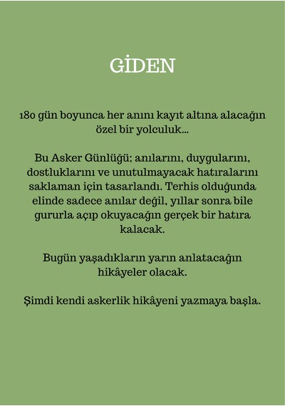 Asker Günlüğü, Anı Defteri, Hatıra Defteri, Özel Hediye Çok Renkli