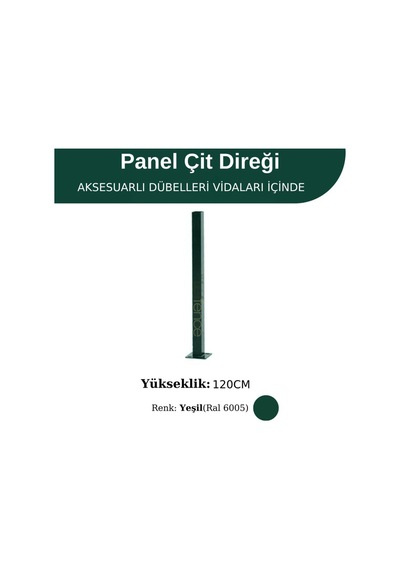 Profil Direk 120 Cm - Çim Çit Direği Panel Çit Direği