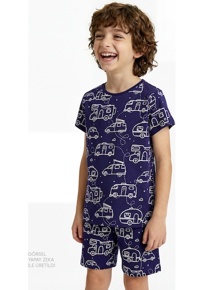 Penti Mint Yeşili Erkek Çocuk Adventure Await Pamuklu 2'li Pijama Takımı