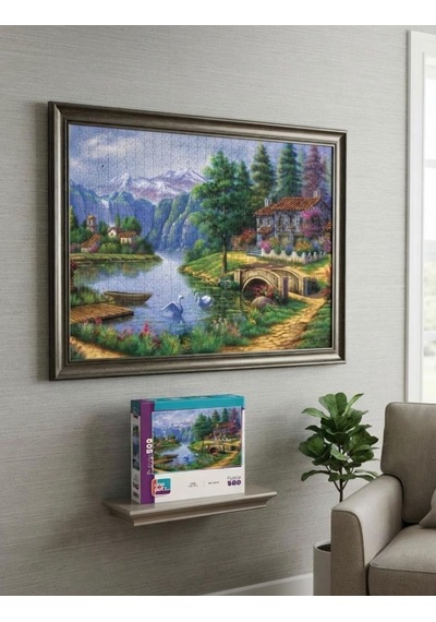 Taş Değirmen Ve Kuğu Gölü İkili Set - 1000 + 500 Parça İkili Puzzle Seti