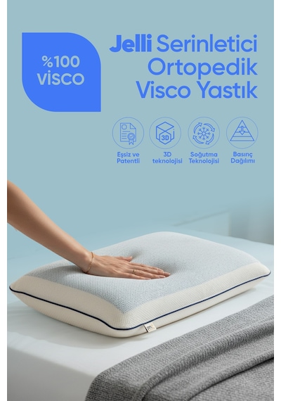 Jelli Ortopedik Visko Yastık - Soğuk Serinletici Jelli Visco Yastık - Soğuk Ortopedik Visko Yastık Beyaz