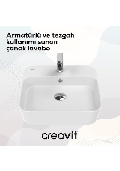 Creavit Loop Çanak Lavabo 45 Cm Beyaz Lp046-00cb00e-0000
