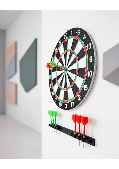 12 İnç Ahşap Dart Tahtası Seti