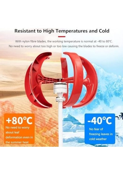 Tr Rüzgar Türbini 13000 W 12 V/24 V/48 V/72 V/110 V/220 V 5 Yapraklı Dikey Jeneratör, 3 Fazlı Alternatif Akım Kal
