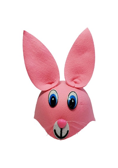 Pembe Renk Kulaklı Tavşan Şapkası Hayvan Şapkası "
