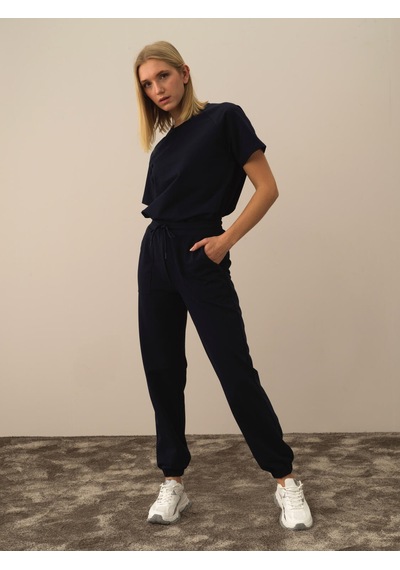 Xint Lacivert Pamuk Dokulu Regular Fit Sweat Pantolon 470416