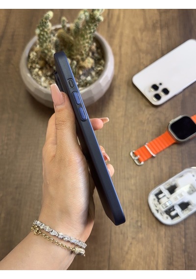 Apple iPhone 13 Pro Max Uyumlu Süper İnce Mat Ultra Thin Silikon Kılıf Lacivert