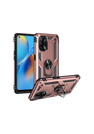 Oppo A74 4G Kılıf Zore Vega Yüzüklü Standlı Zırh Kılıf