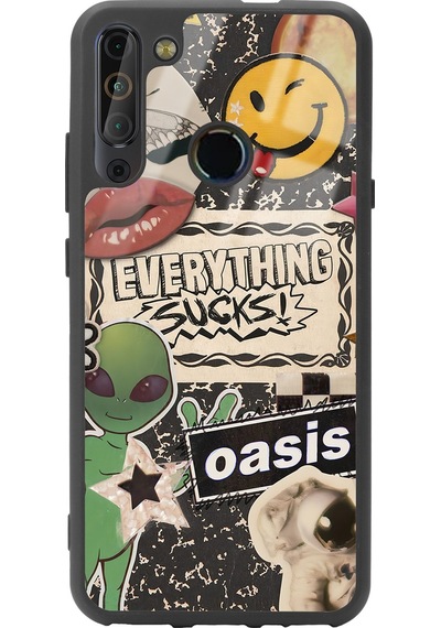 Casper X20 Retro Sticker Tasarımlı Glossy Telefon Kılıfı Çok Renkli