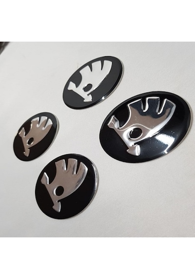 Jant Göbeği Arma Skoda Alüminyum Yapıştırma 54Mm. 4'Lü Set Siyah