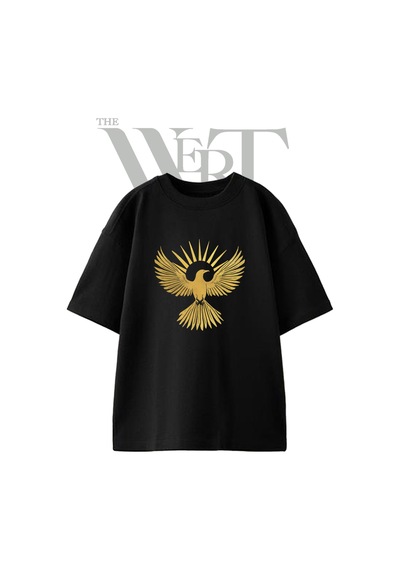 Thewert Altin Phoenix Tasarım Baskılı Ünisex Siyah Oversize T-shirt