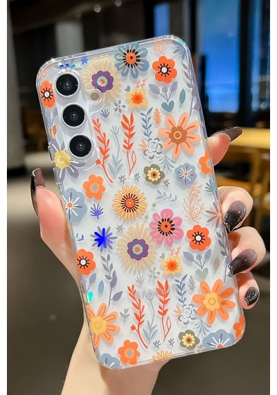 Samsung Galaxy Uyumlu S23 Plus Kılıf Solmayan Imd Baskı Desenli, Şeffaf Tpu+pc Botanik Kapak