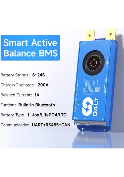 Daly 100balance 8-24s 200a Smart Aktif Balanslı Bms