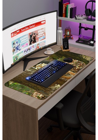 Karadeniz Kaplanı Kaymaz Dikişli Kauçuk Oyuncu Mousepad V3 - 90x40 Xxl Gaming Mouse Pad Fare Altlığı