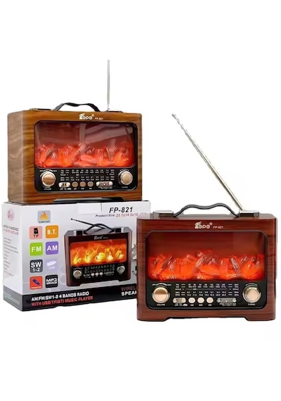 Fepe Fp-821 Şömine Detaylı Bluetooth Destekli Nostaljik Radyo