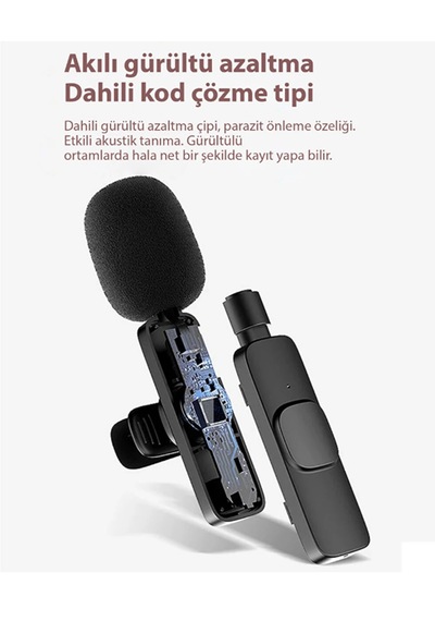 K9 Yaka Mikrofonu Çift Wireless-kablosuz Hd Ergonomik Tak Çalıştır Lightning