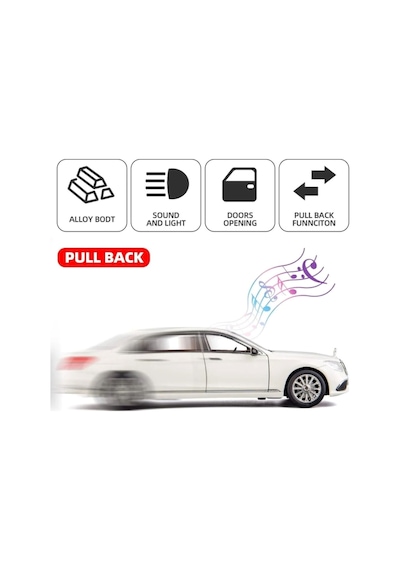 Mercedes-benz Araba Mercedes E300l Araba 1:24 Diecast Metal Model Koleksiyon Araba Sesli Işıklı 21cm
