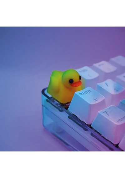 2 Adet Ducky Keycap Sevimli Sarı Ördek Klavye Tuşu Dekoratif
