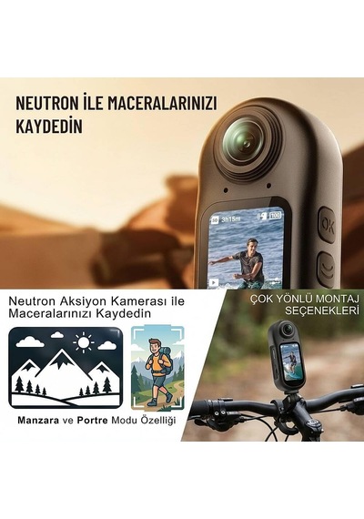Ntl-ac-01md4k Mini Aksiyon Kamerası, 4k Görüntü Kalitesi, Titreşim Önleyicili