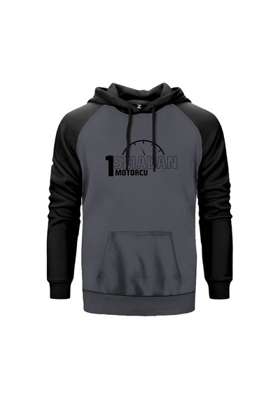 Bir Sıradan Motorcu Kırmızı Renk Reglan Kol Sweatshirt