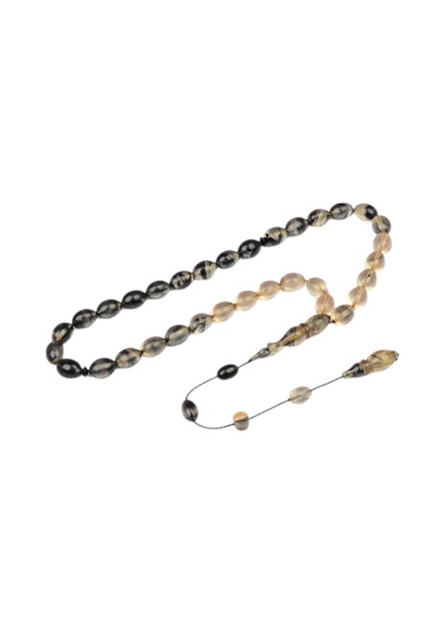 Arpa Kesim 11x8 Mm Ateş Kehribar Sistem Püsküllü Tesbih Çok Renkli