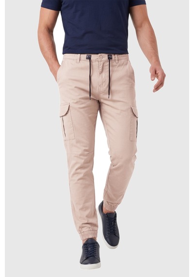Rizzup Erkek Slim Fit Likralı Taş Kargo Jogger Pantolon İpli Bel Lastikli Paça 1601569