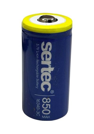 Sertec 3.7v Li-ion 16340 - 850 Mah 3c Başlı Şarjlı Pil Evimdeyokyok