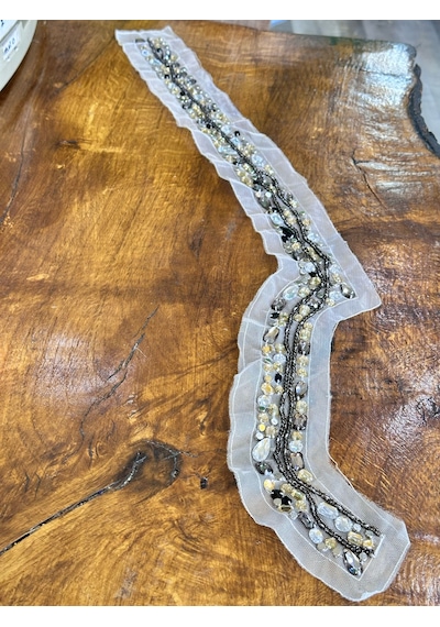 Taş İşleme Dikiş Giyim Aksesuarı Aplike 74x5 Cm